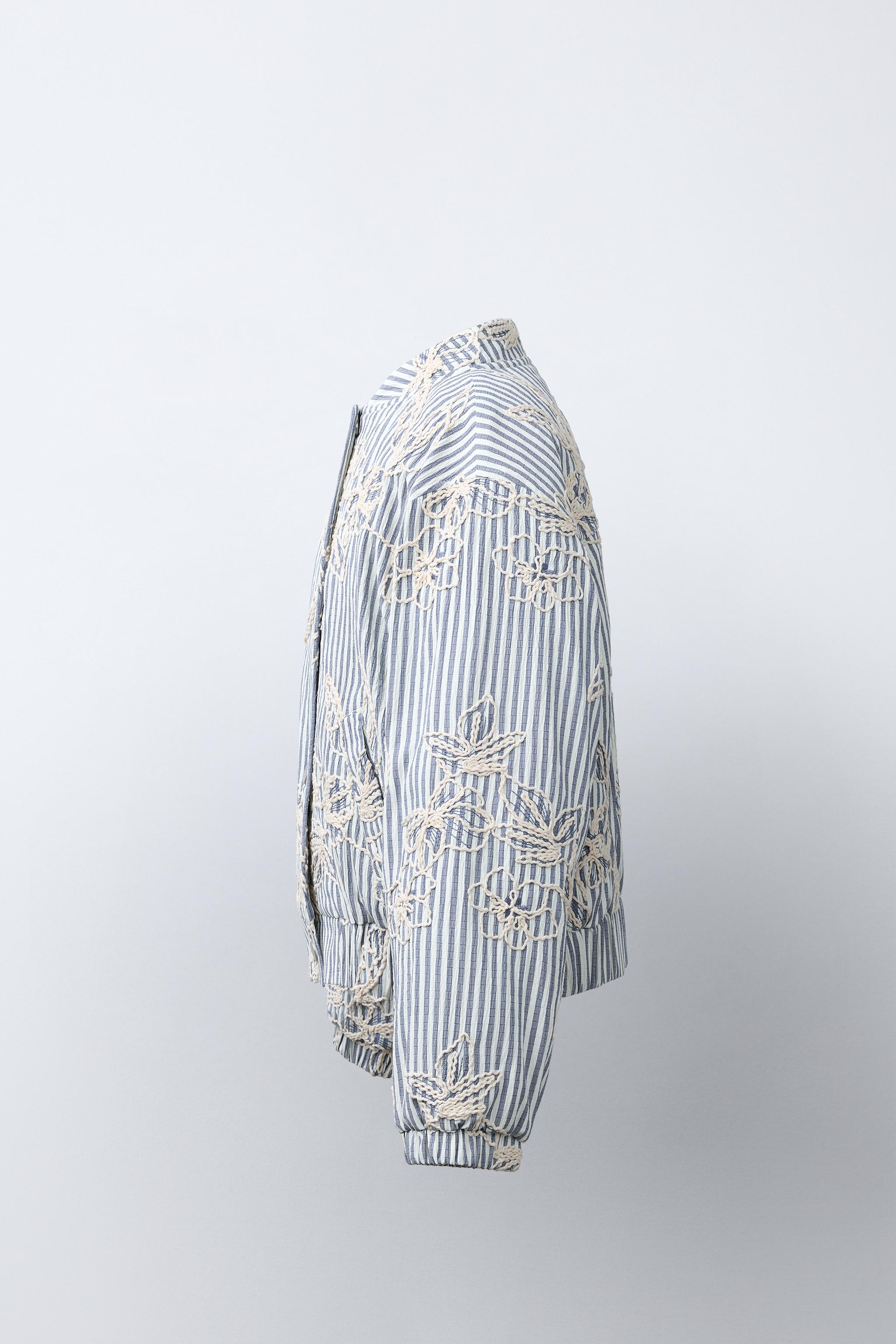 BLOUSON BOMBER RAYÉ BRODÉ